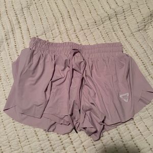 flowy purple work out shorts